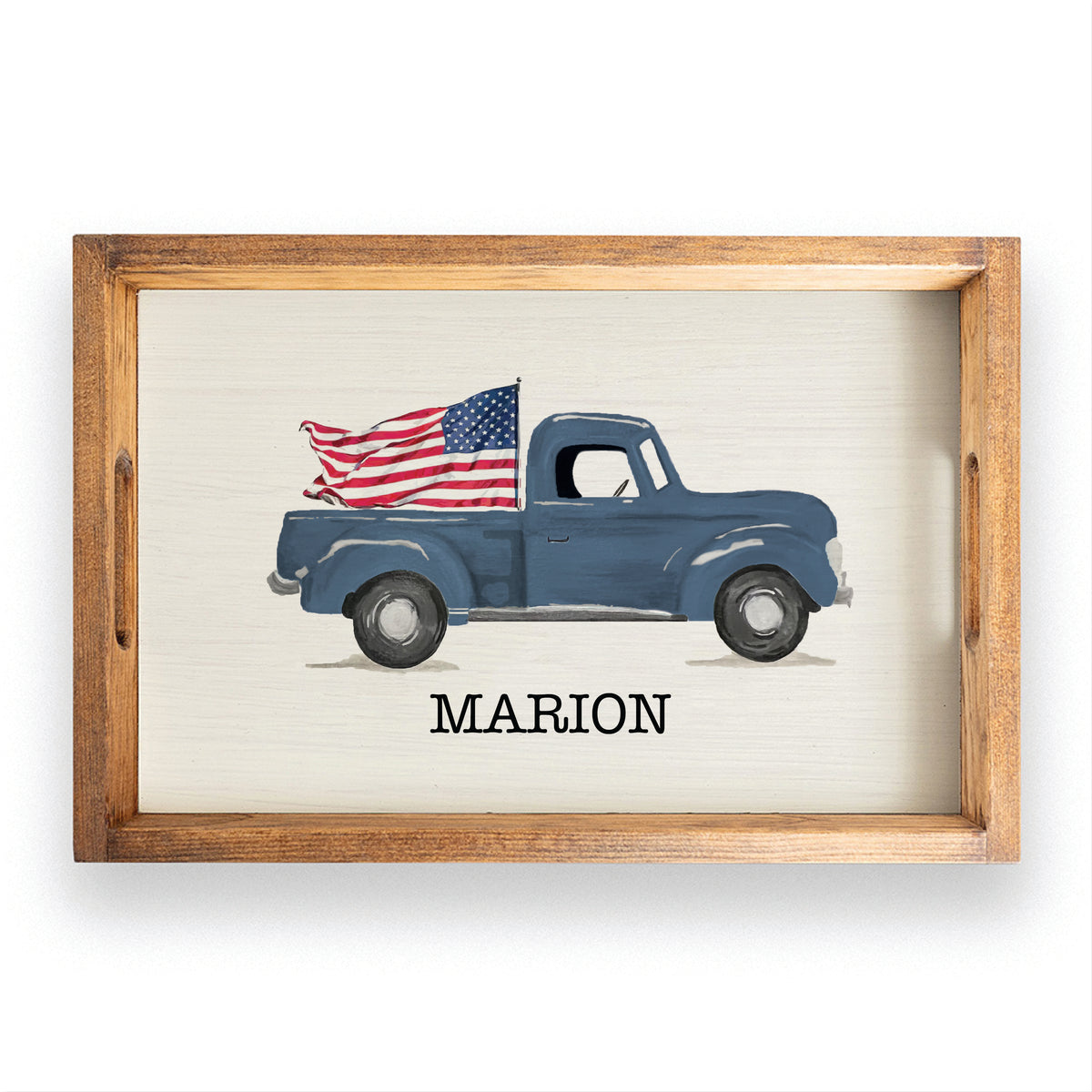 American Flag Truck Personalized Serving Tray