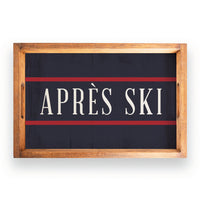 Navy/Red Stripe Personalized Wooden Serving Tray