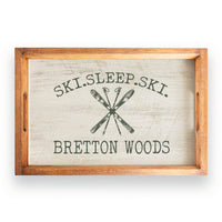 Ski Sleep Ski Personalized Wooden Serving Tray