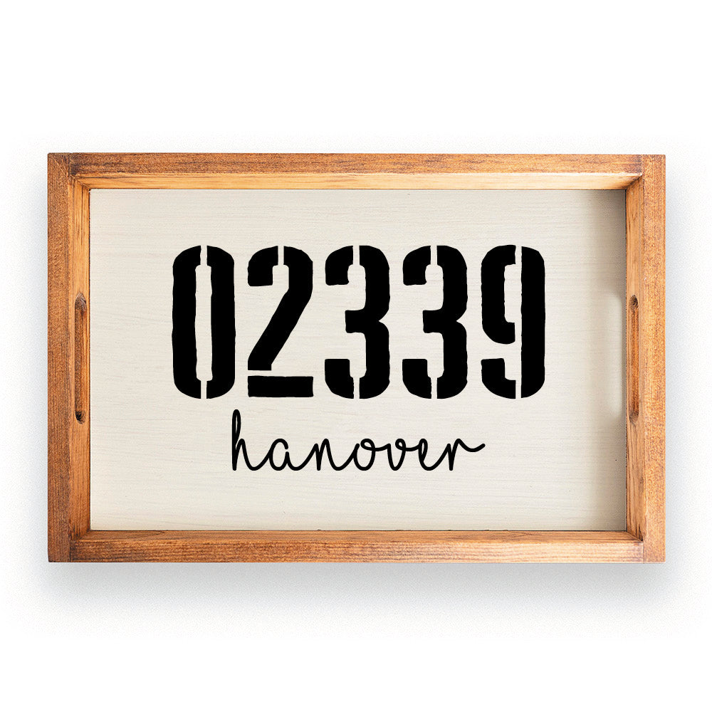 Town & Zip Code Personalized Serving Tray