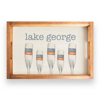 Watercolor Oars Personalized Wooden Serving Tray