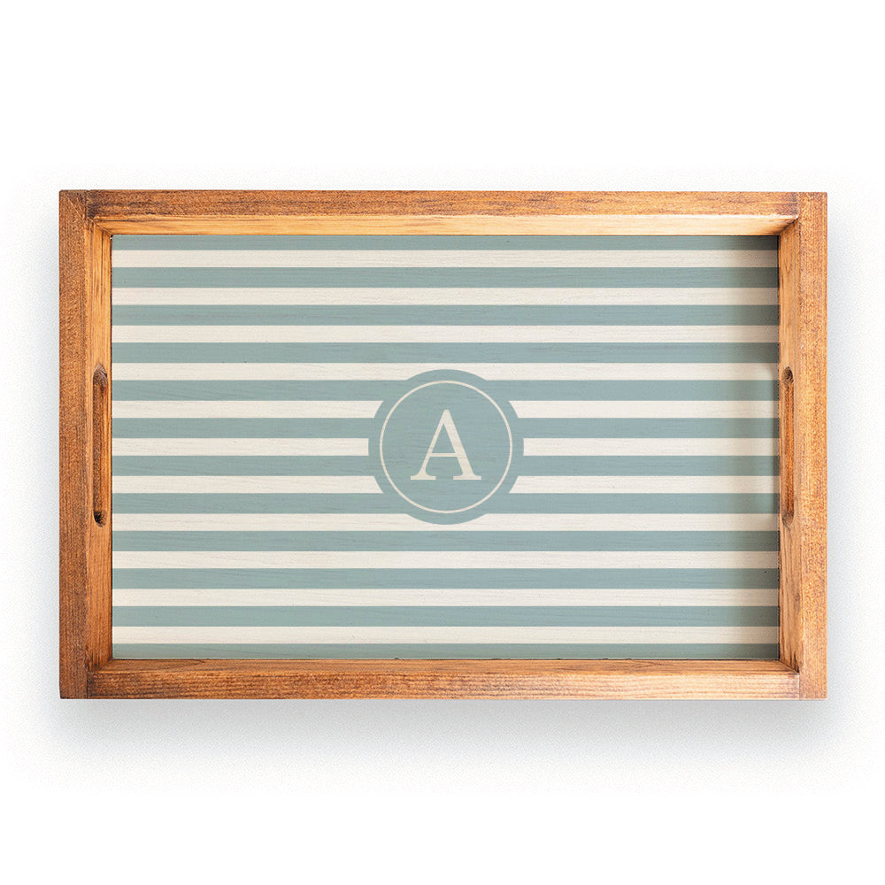 Initial Stripes Personalized Serving Tray