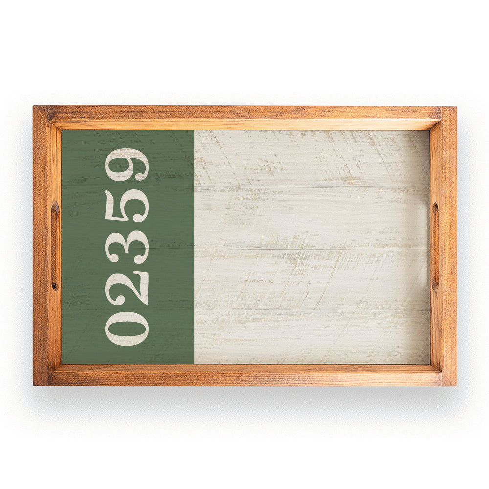 Horizontal Zip Code Your Word Personalized Wooden Serving Tray