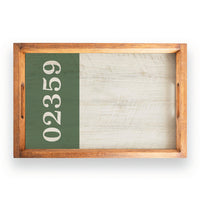 Horizontal Zip Code Your Word Personalized Wooden Serving Tray