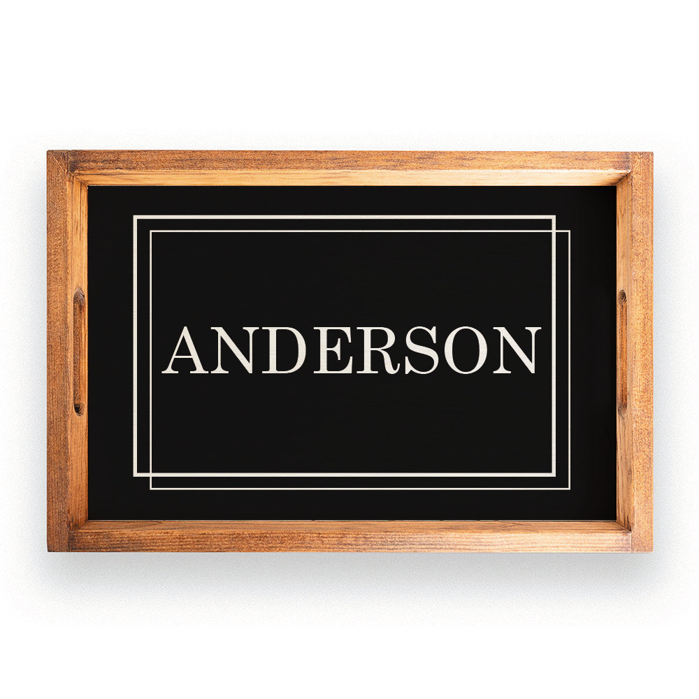 Black Your Word Personalized Wooden Serving Tray