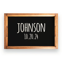 Your Word & Date Personalized Wooden Serving Tray