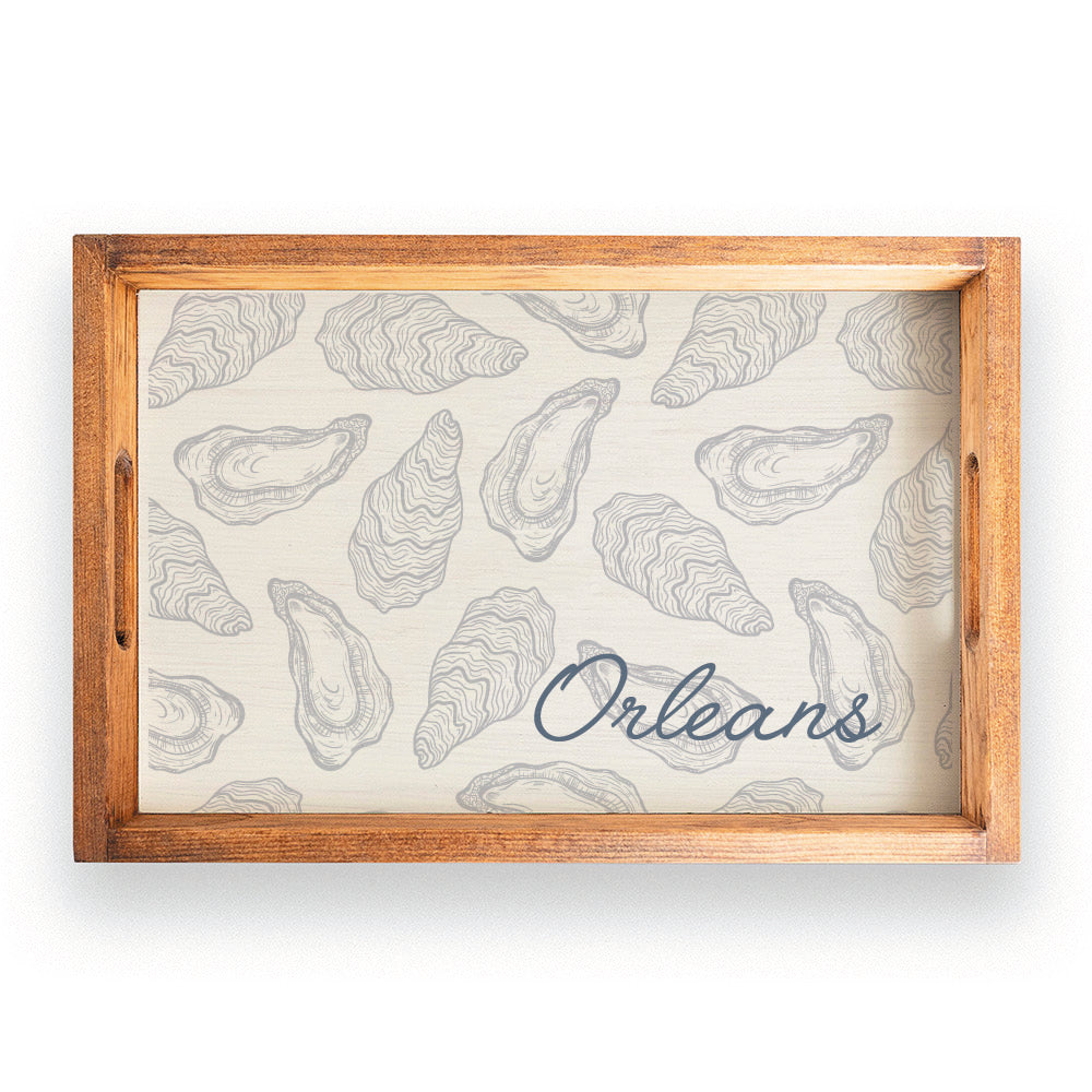 Personalized Repeating Oysters Serving Tray