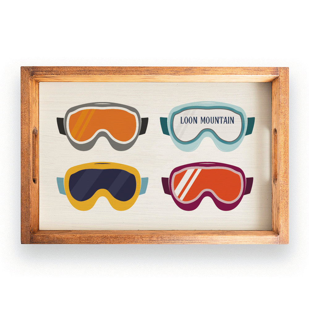 Ski Goggle Vibes Personalized Wooden Serving Tray