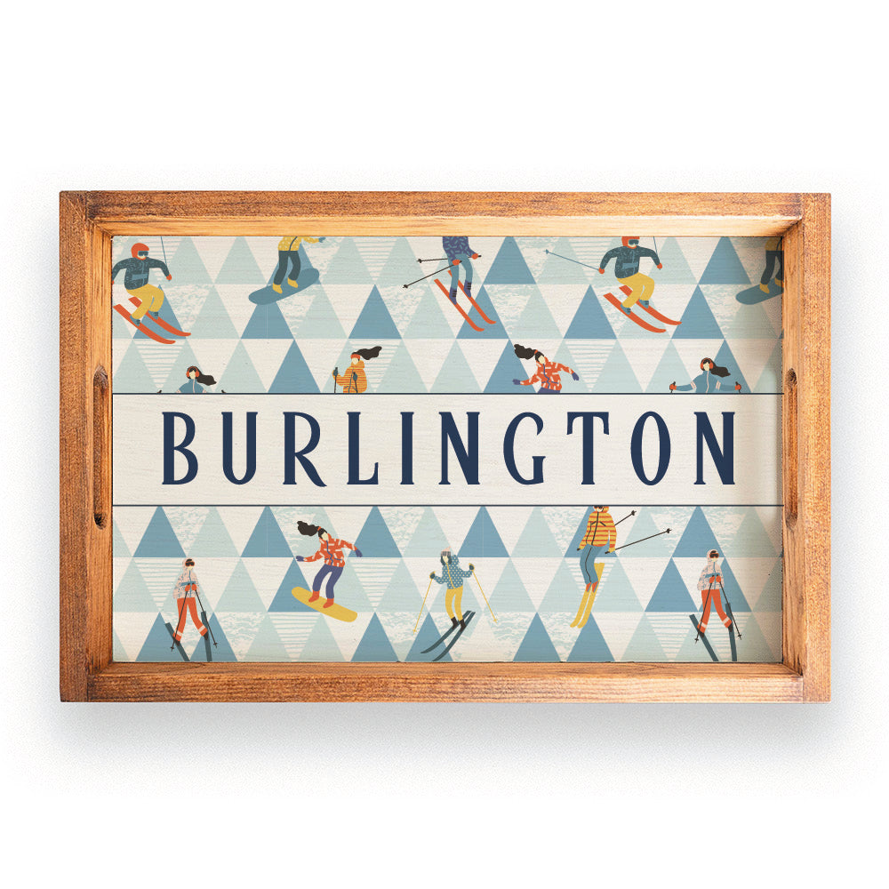 Modern Mountain Personalized Wooden Serving Tray