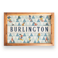 Modern Mountain Personalized Wooden Serving Tray