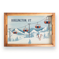 Alpine Lift Personalized Wooden Serving Tray