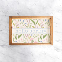 Spring Florals Personalized Wooden Serving Tray