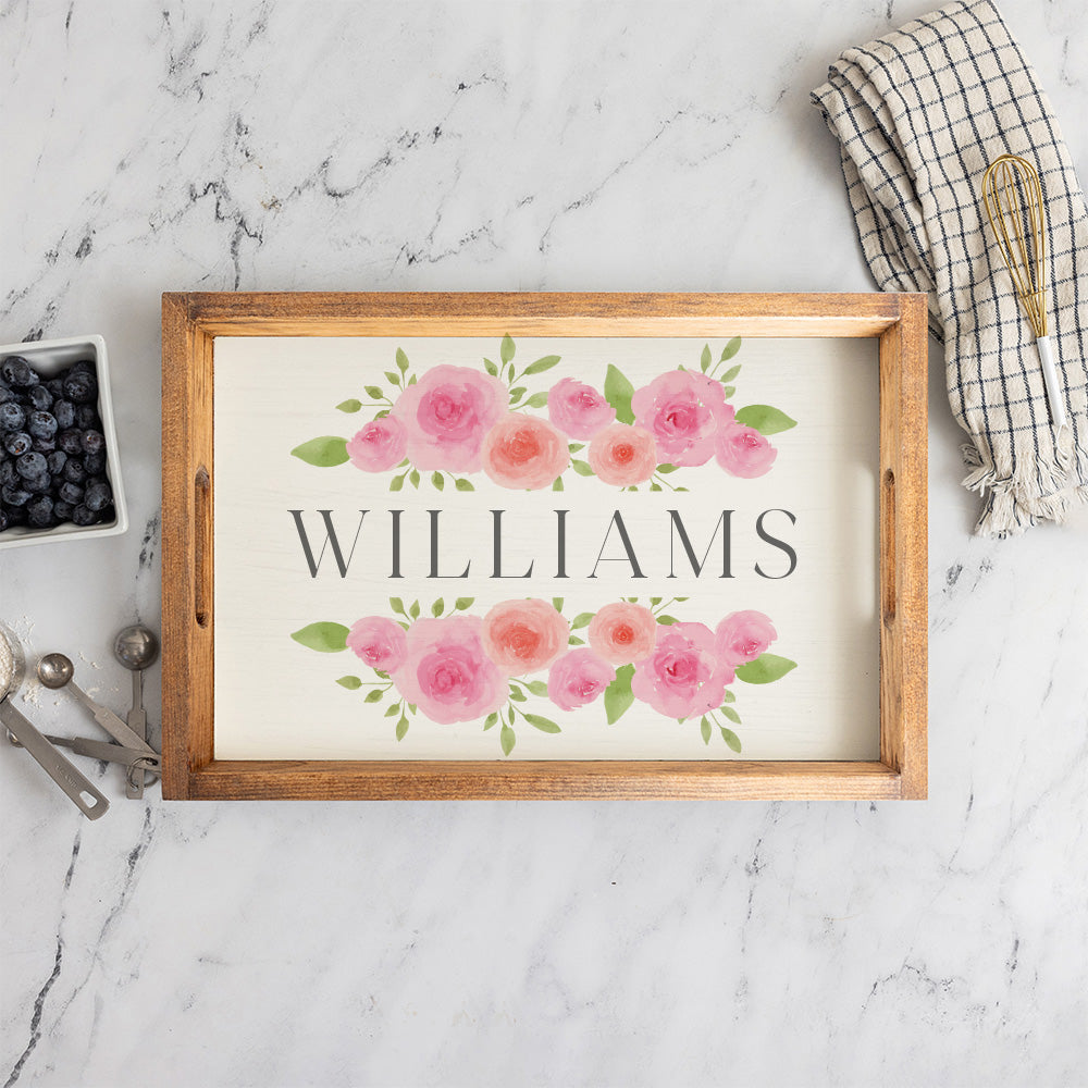 Roses Personalized Serving Tray