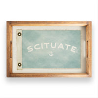Vintage Flag Anchor Personalized Serving Tray