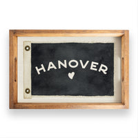 Heart Vintage Flag Personalized Serving Tray