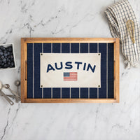 Americana Stripe Personalized  Serving Tray