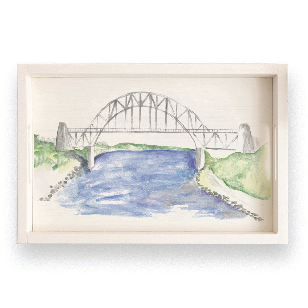 Watercolor Bridge Serving Tray