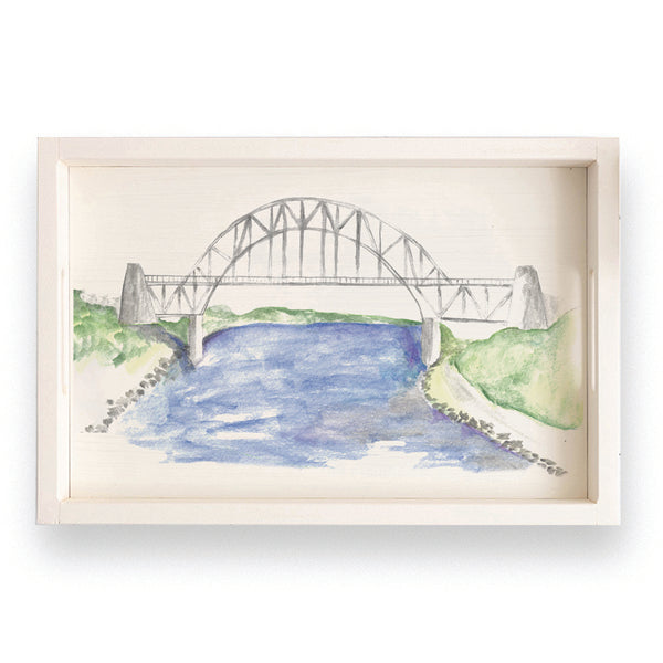 Watercolor Bridge Serving Tray