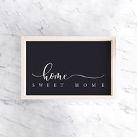 Dark Navy and White Home Sweet Home Wooden Serving Tray