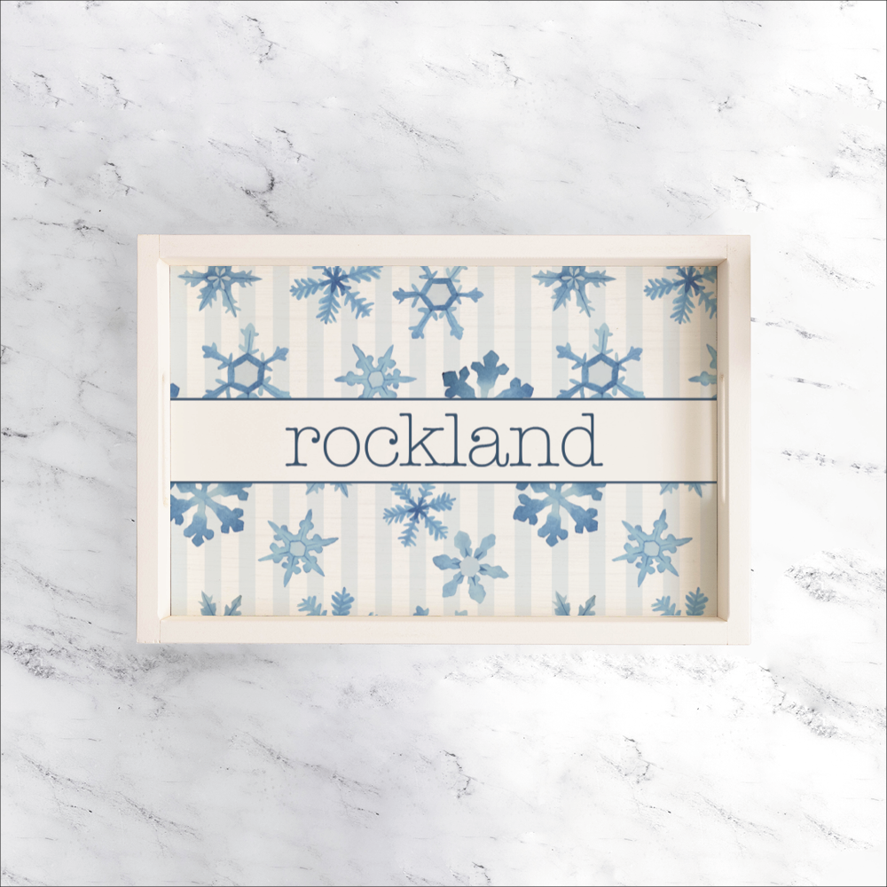 Personalized Snowflake Wooden Serving Tray