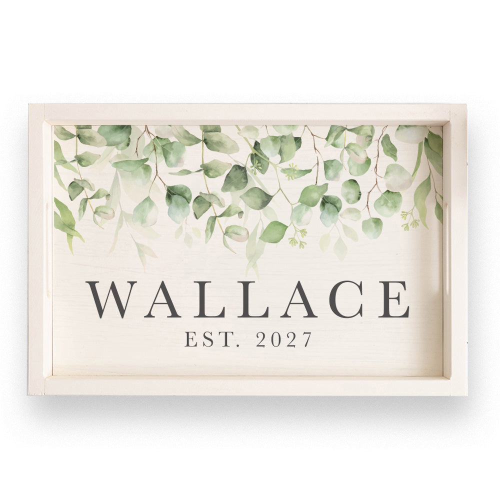 Greenery Personalized Serving Tray