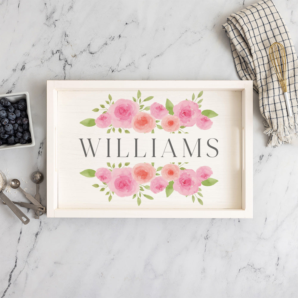 Roses Personalized Serving Tray