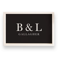 Initials Established Classic Black Personalized Serving Tray