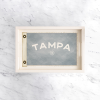 Compass Vintage Flag Personalized Serving Tray