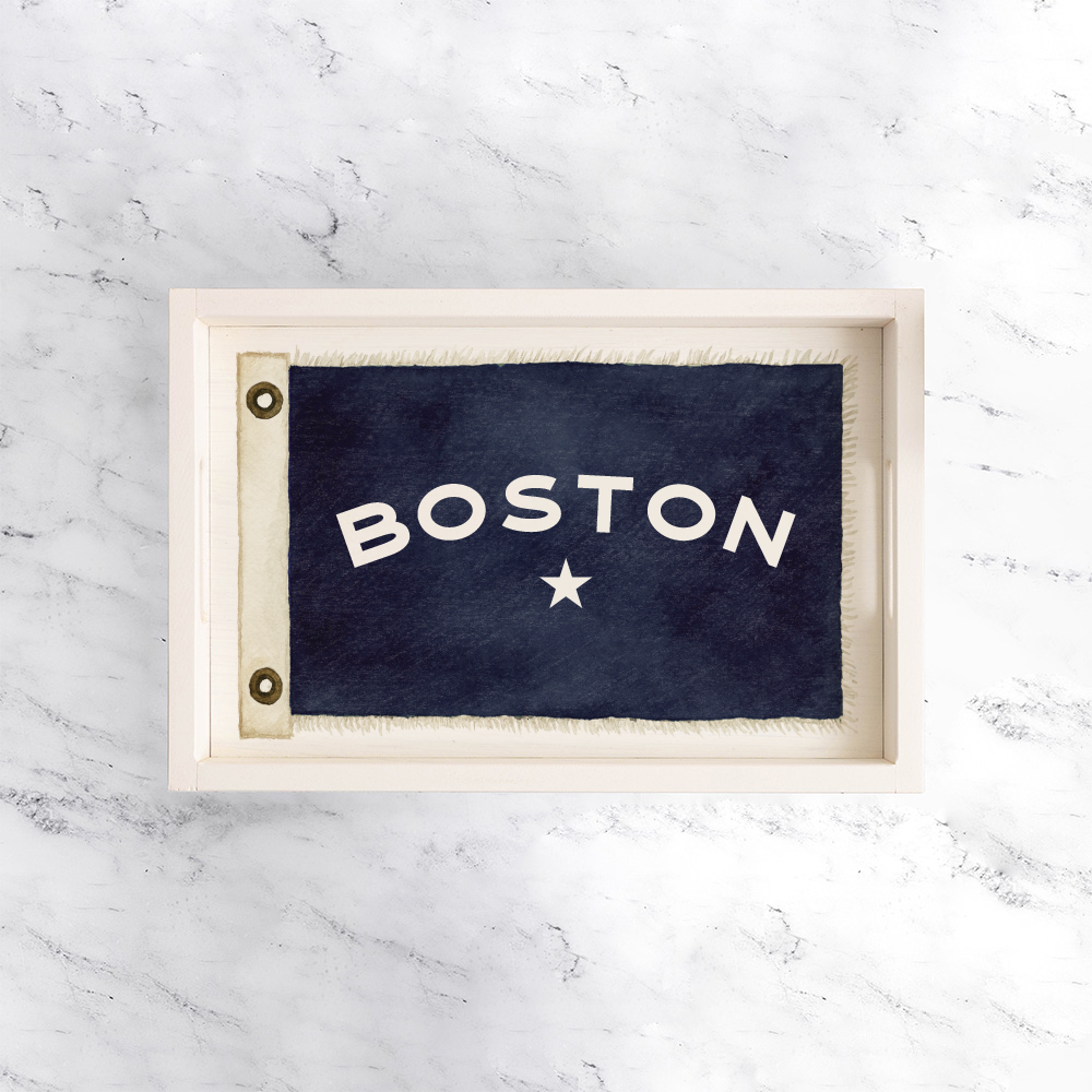 Vintage Flag Star Personalized Serving Tray