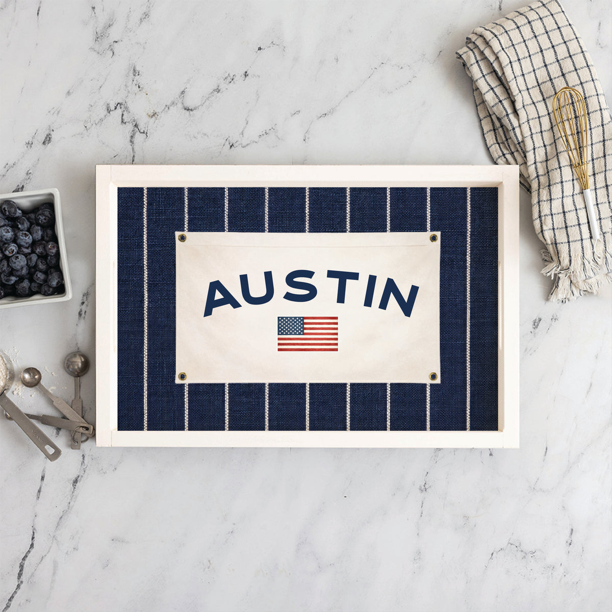 Americana Stripe Personalized  Serving Tray