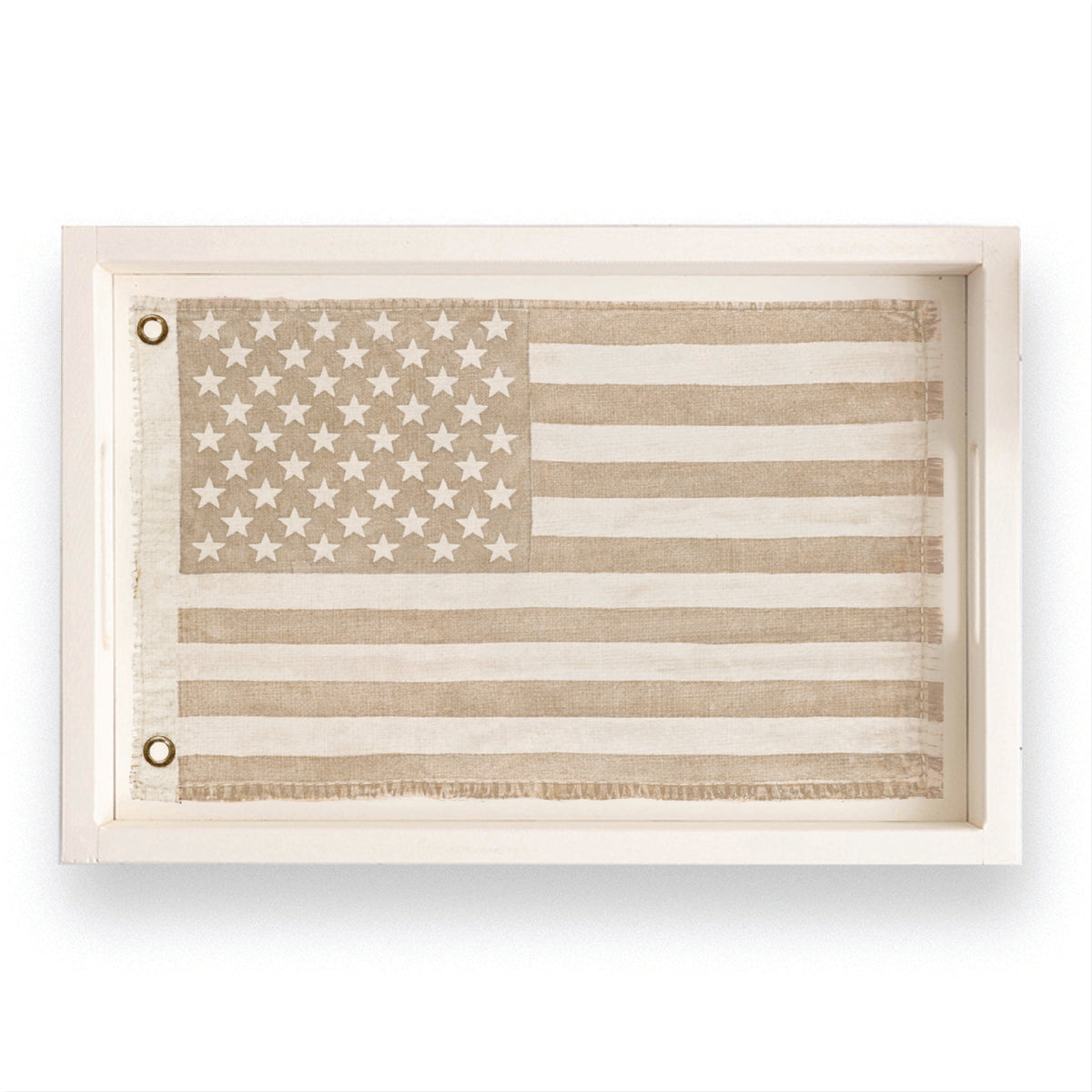American Vintage Flag Whitewash Serving Tray