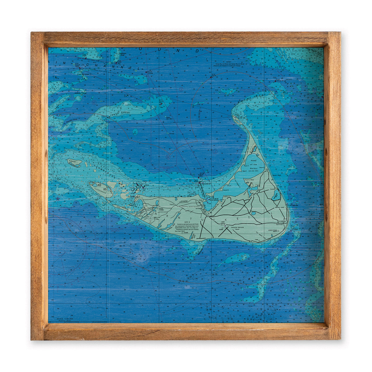 Nantucket Chart Map Serving Tray