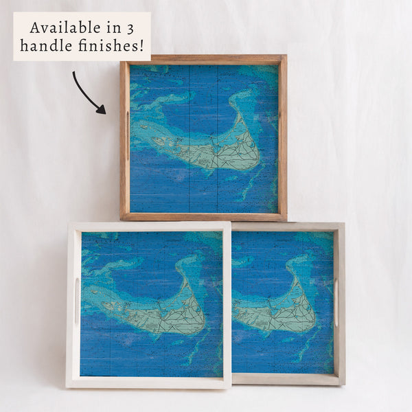 Nantucket Chart Map Serving Tray