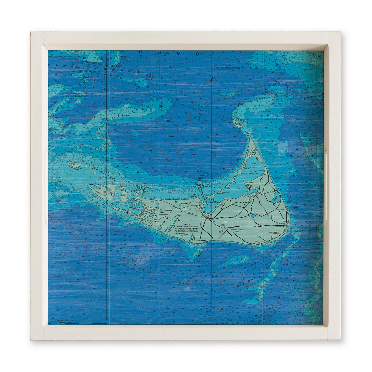 Nantucket Chart Map Serving Tray
