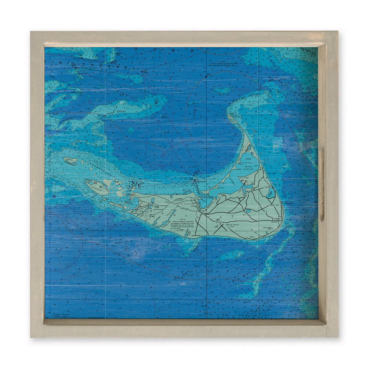 Nantucket Chart Map Serving Tray
