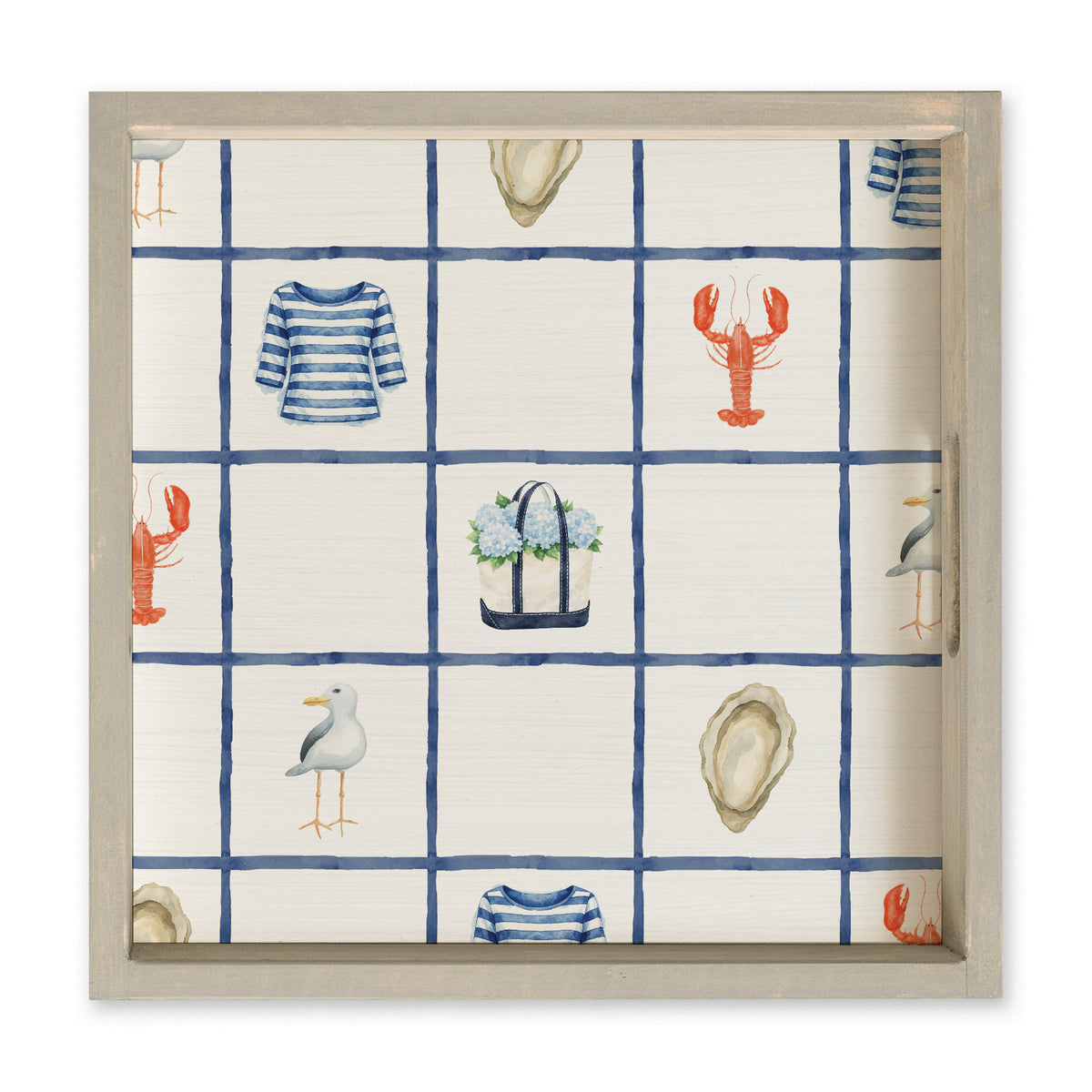 Nautical Icons Square Tray