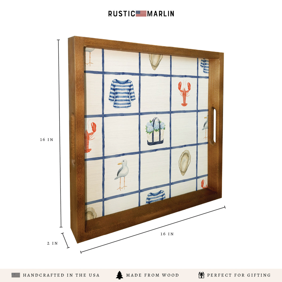 Nautical Icons Square Tray