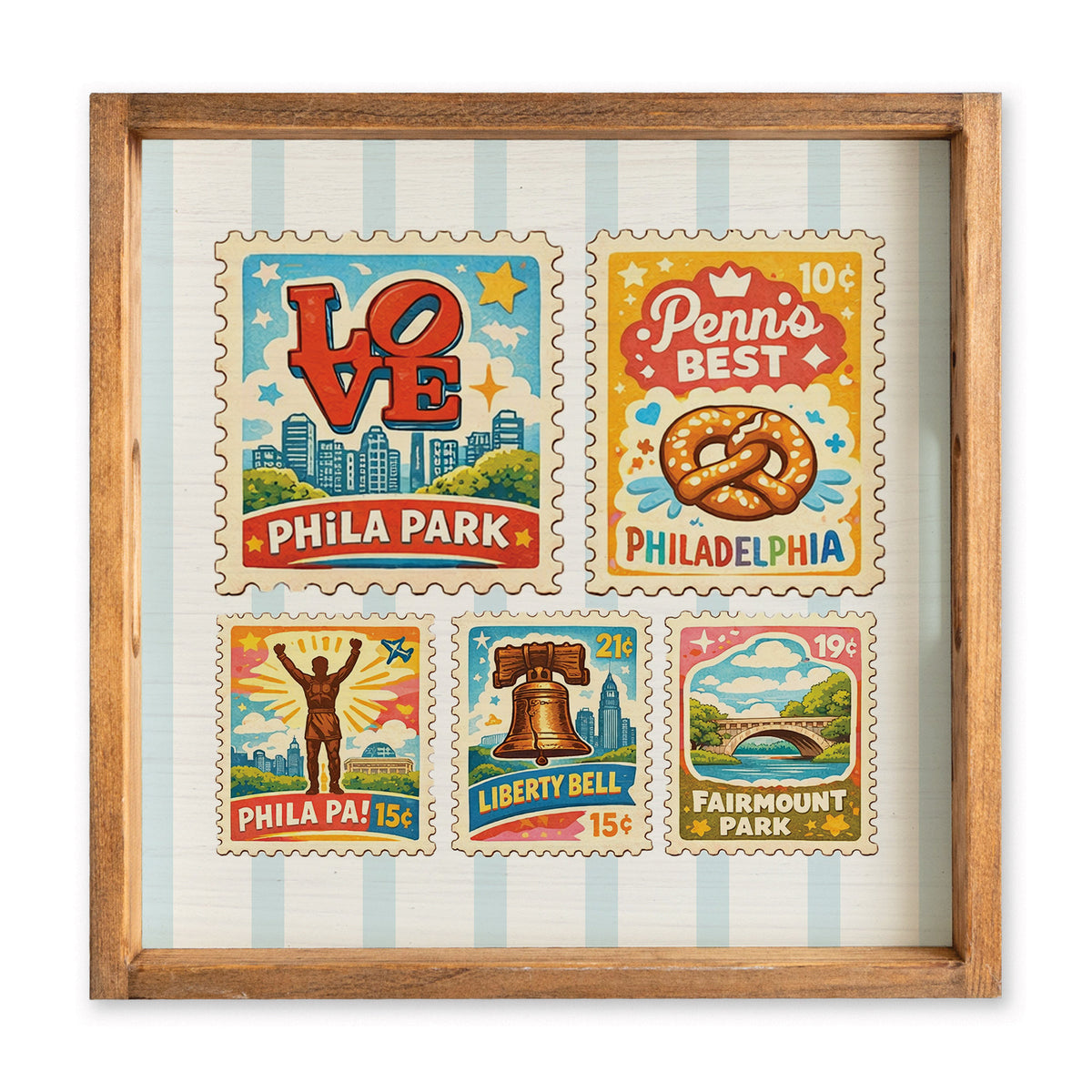 Philly Landmark Stamps Square Tray