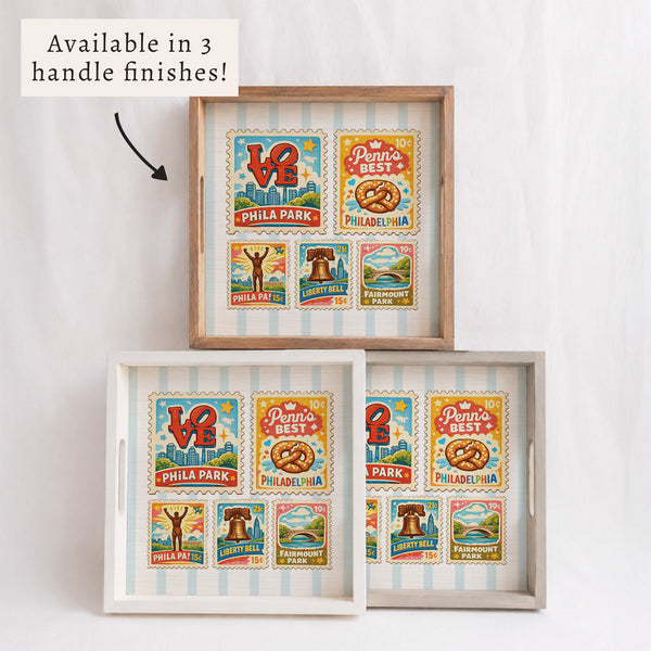 Philly Landmark Stamps Square Tray