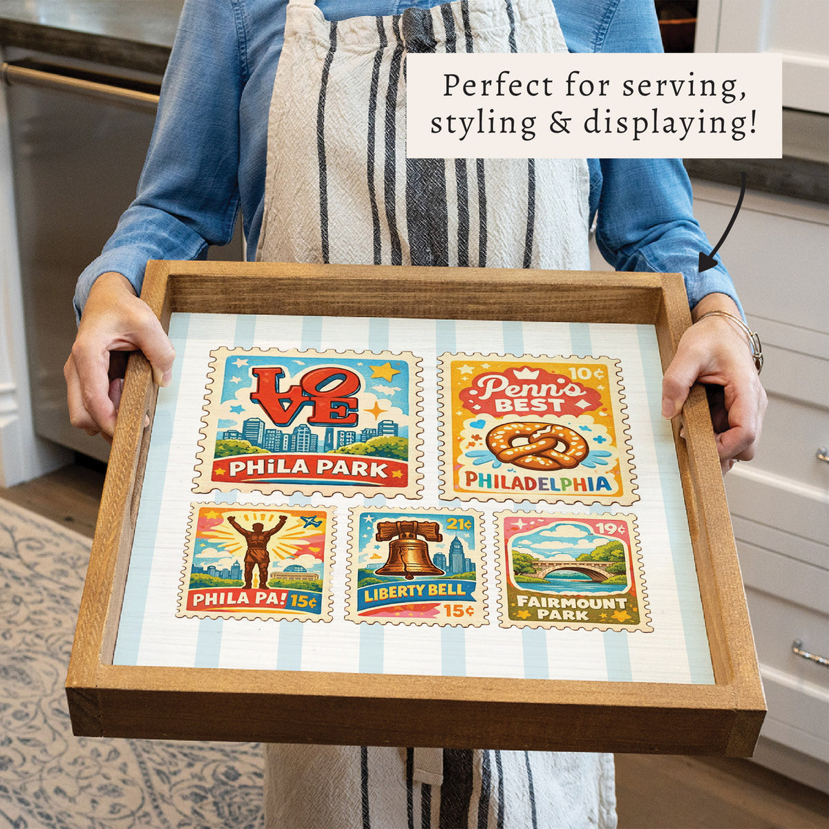Philly Landmark Stamps Square Tray