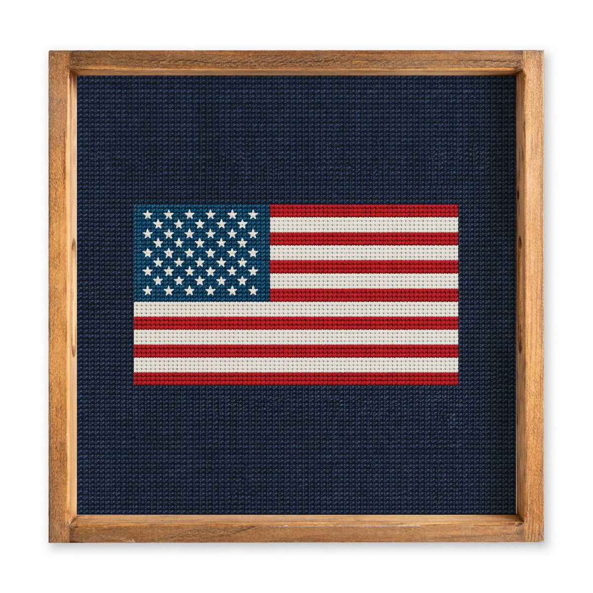 American Flag Printed Needlepoint Serving Tray