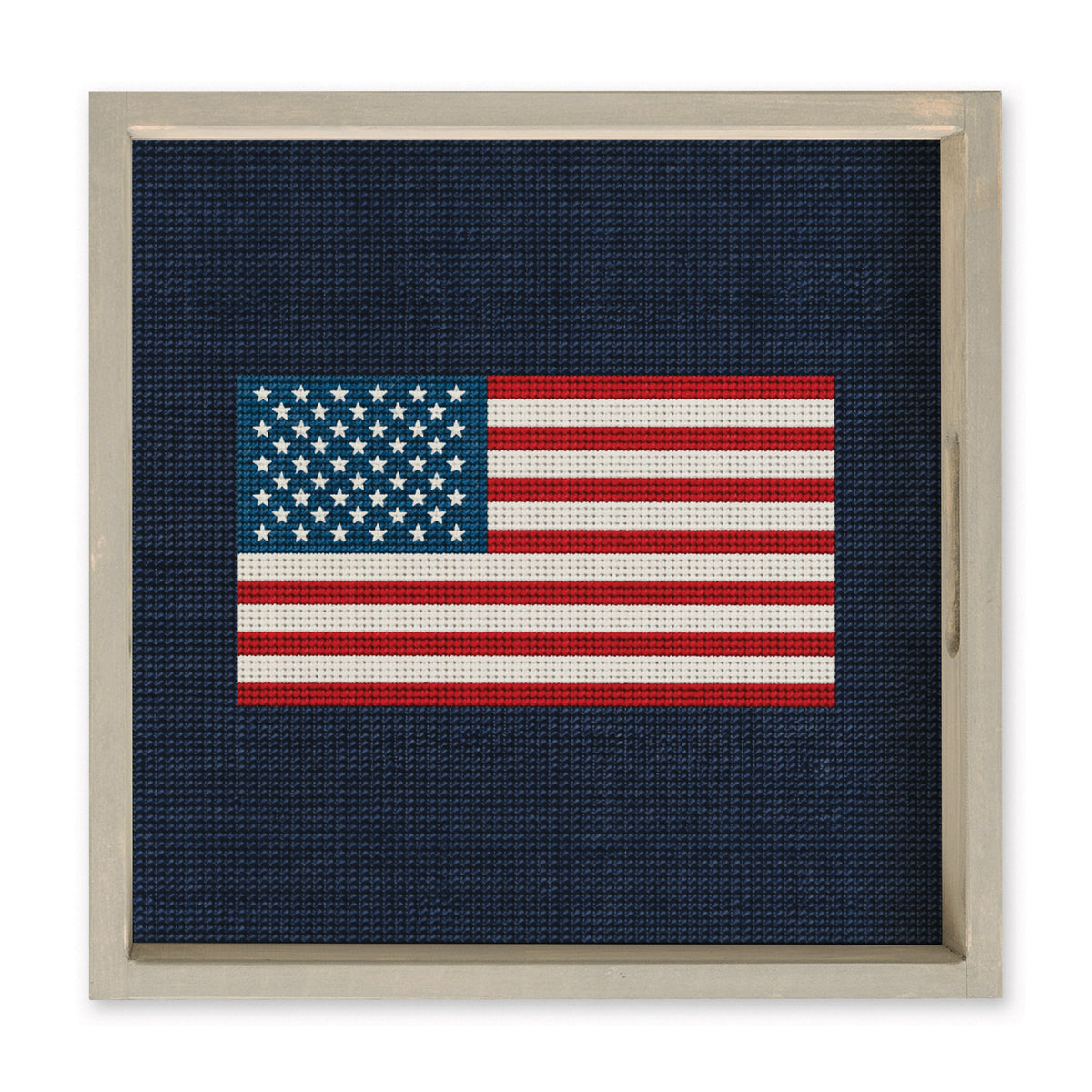 American Flag Printed Needlepoint Serving Tray