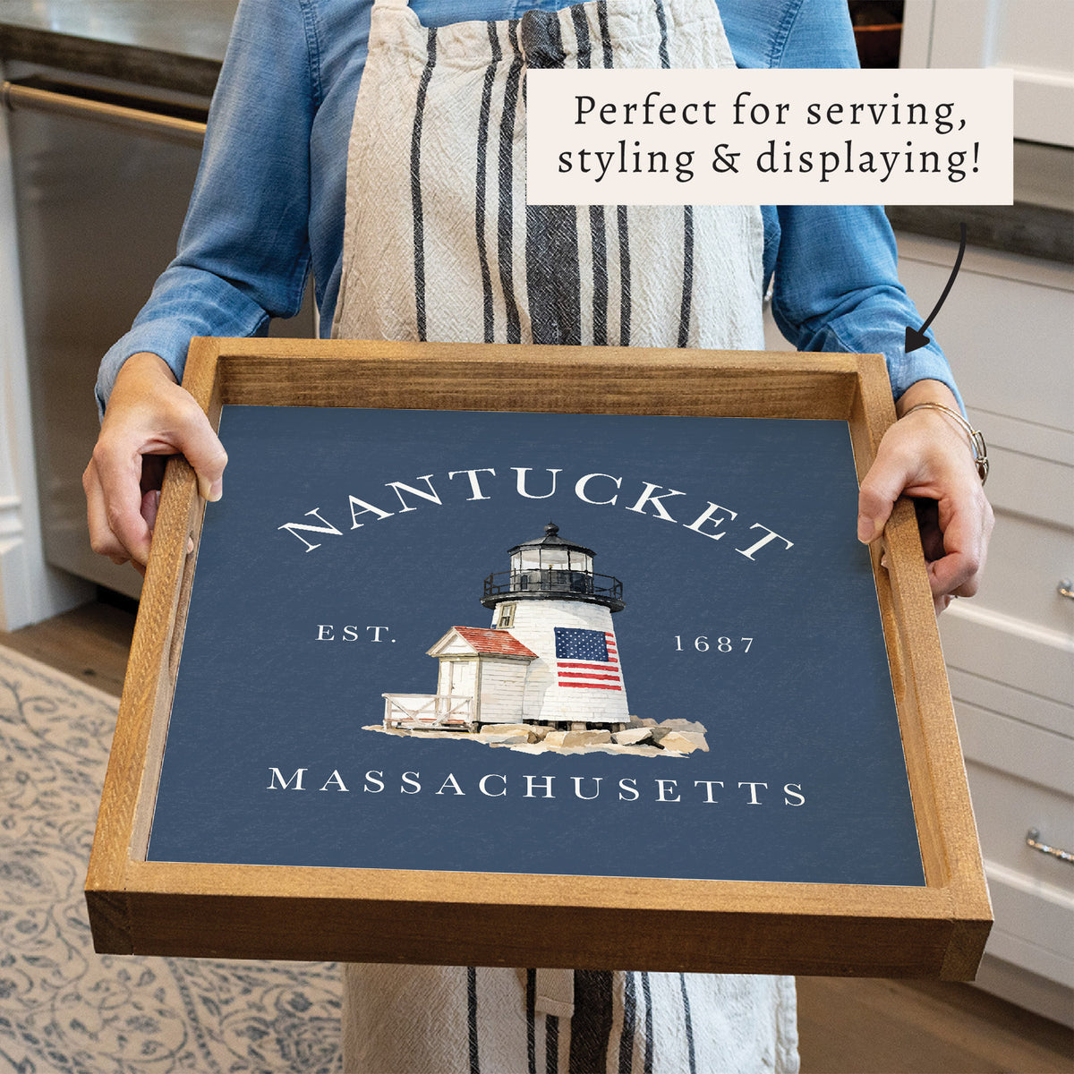 Nantucket Brant Point Lighthouse Serving Tray