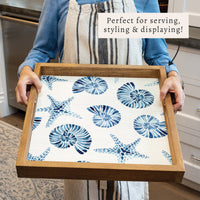 Blue Shell Starfish Pattern Serving Tray