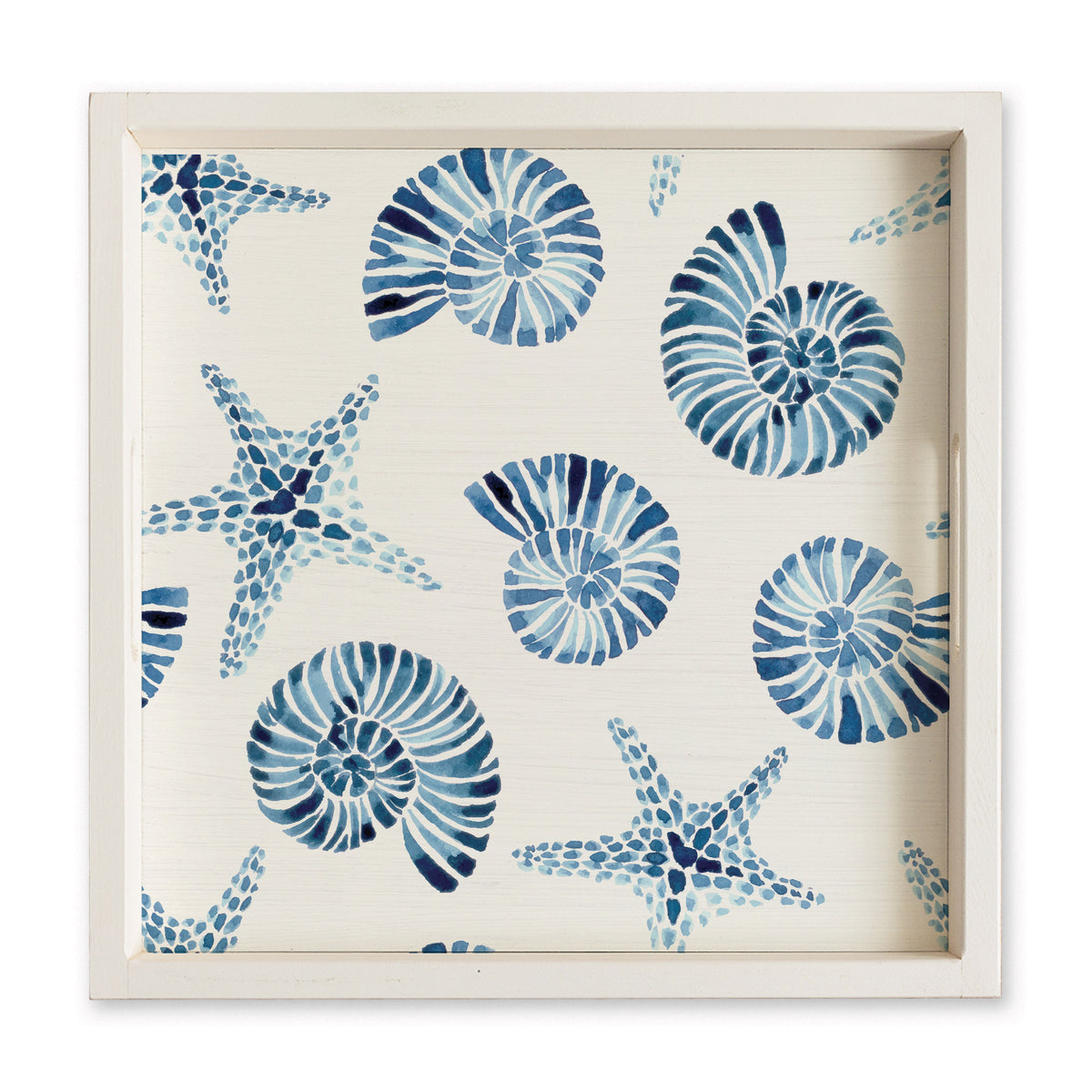 Blue Shell Starfish Pattern Serving Tray