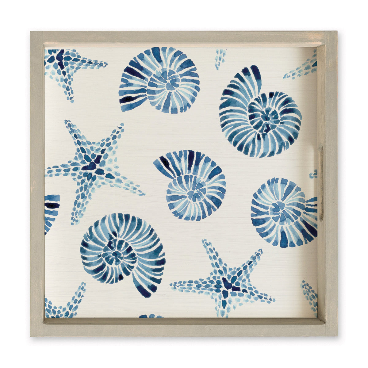 Blue Shell Starfish Pattern Serving Tray