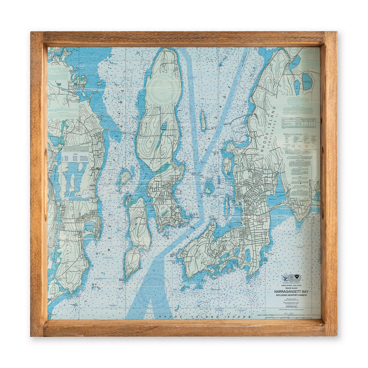Narragansett Bay Chart Map Serving Tray
