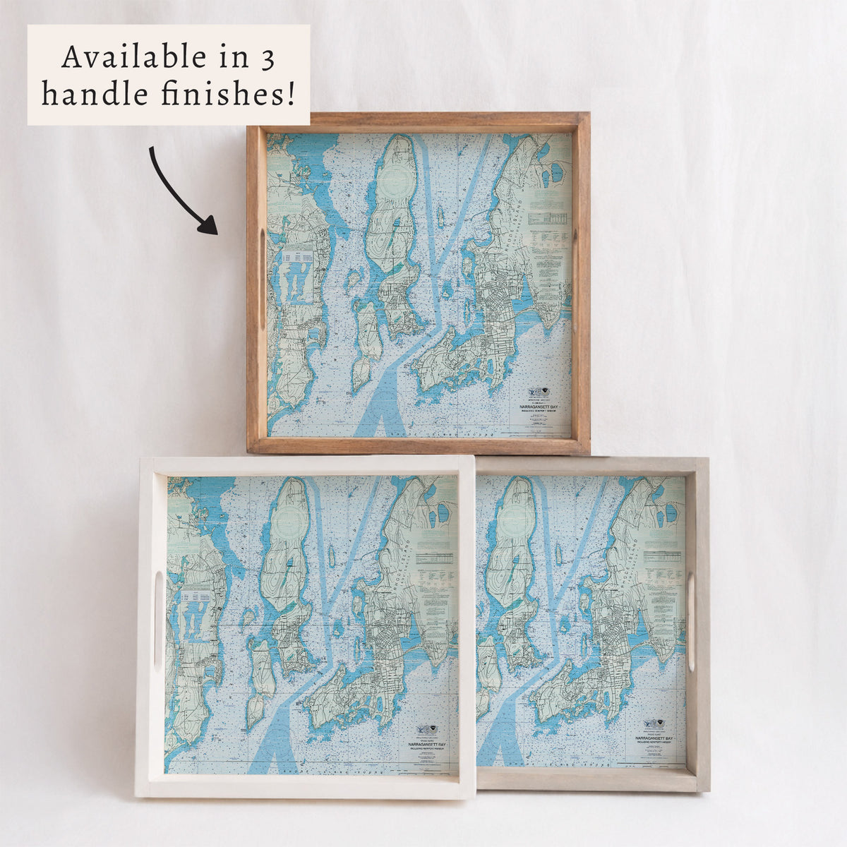 Narragansett Bay Chart Map Serving Tray