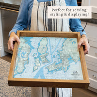 Narragansett Bay Chart Map Serving Tray