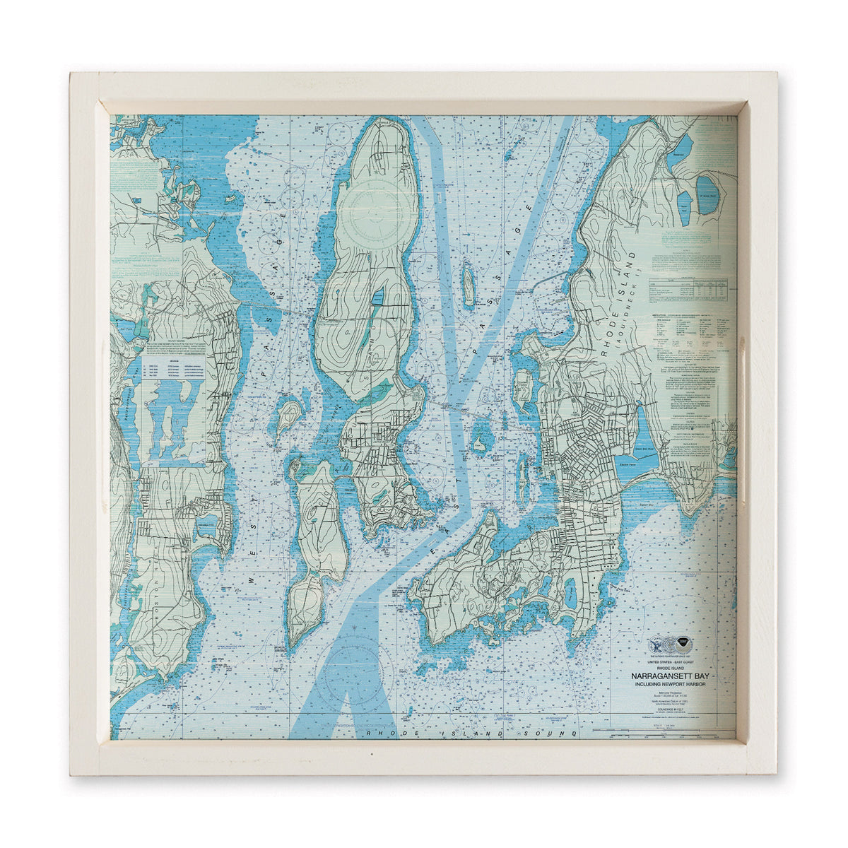 Narragansett Bay Chart Map Serving Tray